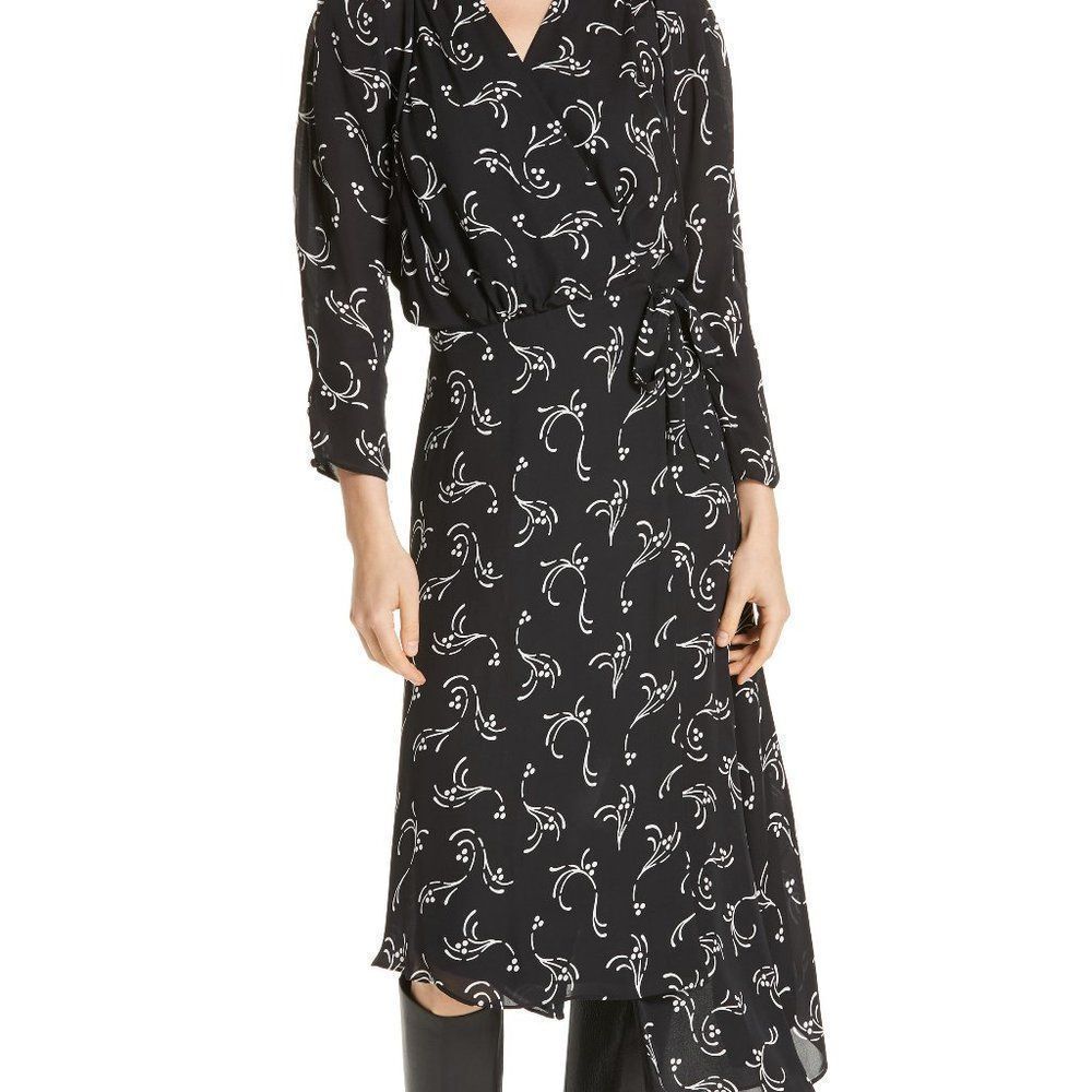 Joie Acantha Asymmetrical Wrap Silk Dress